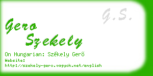 gero szekely business card