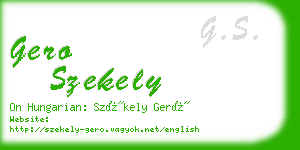 gero szekely business card